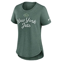 T-shirt Nike vert New York Jets Tri-Blend pour femme