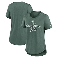 T-shirt Nike vert New York Jets Tri-Blend pour femme
