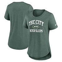 Women's Nike  Heather Green New York Jets The City Never Sleeps Tri-Blend T-Shirt
