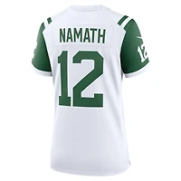 Maillot de jeu joueur retraité alternatif classique des New York Jets Nike Joe Namath blanc pour femme