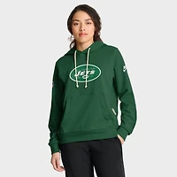 Sweat à capuche Nike Kelly Green New York Jets Throwback Sideline Standard Issue Dri-FIT pour femme
