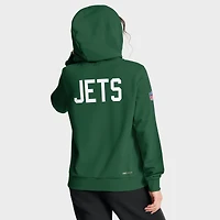 Women's Nike Kelly Green New York Jets Throwback Sideline Standard Issue Dri-FIT Hoodie