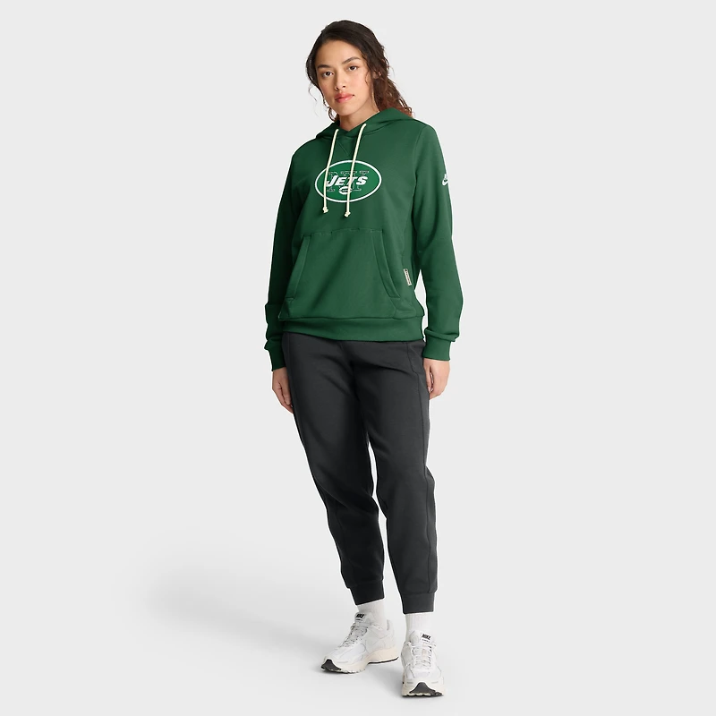 Women's Nike Kelly Green New York Jets Throwback Sideline Standard Issue Dri-FIT Hoodie
