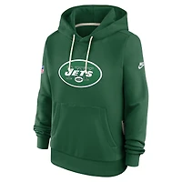 Women's Nike Kelly Green New York Jets Throwback Sideline Standard Issue Dri-FIT Hoodie