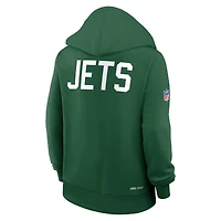 Women's Nike Kelly Green New York Jets Throwback Sideline Standard Issue Dri-FIT Hoodie