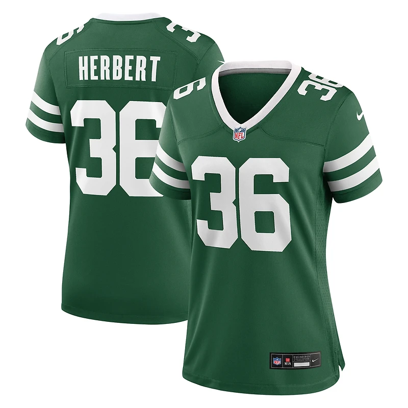Maillot Nike Khalil Herbert Legacy Green pour femme des New York Jets