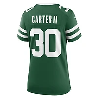 Maillot Nike Michael Carter II Legacy Green pour femme des New York Jets