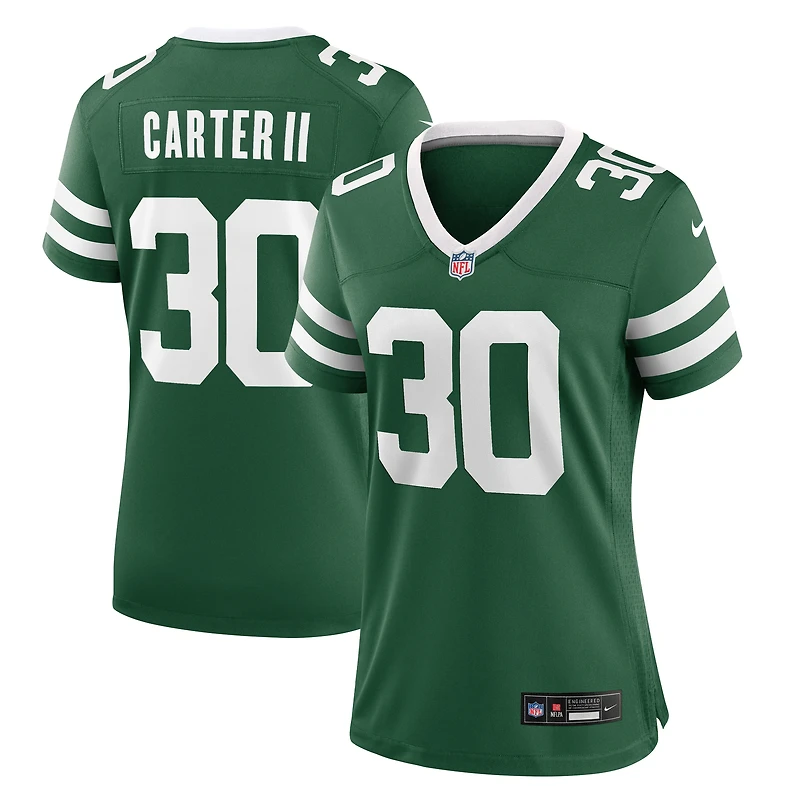 Maillot Nike Michael Carter II Legacy Green pour femme des New York Jets