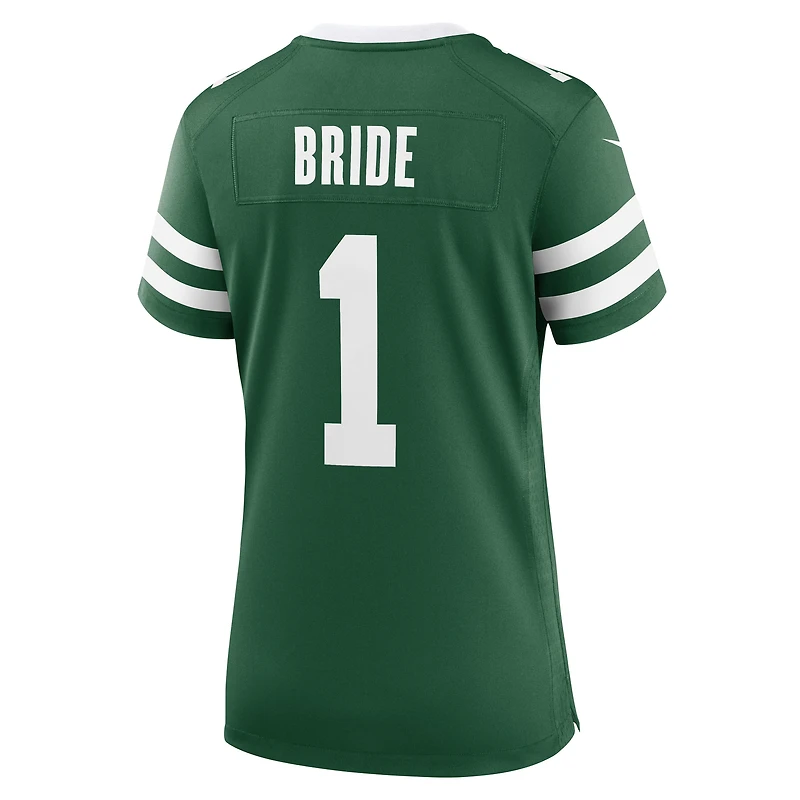 Maillot de match des Jets New York Nike numéro 1 Bride Legacy vert pour femme