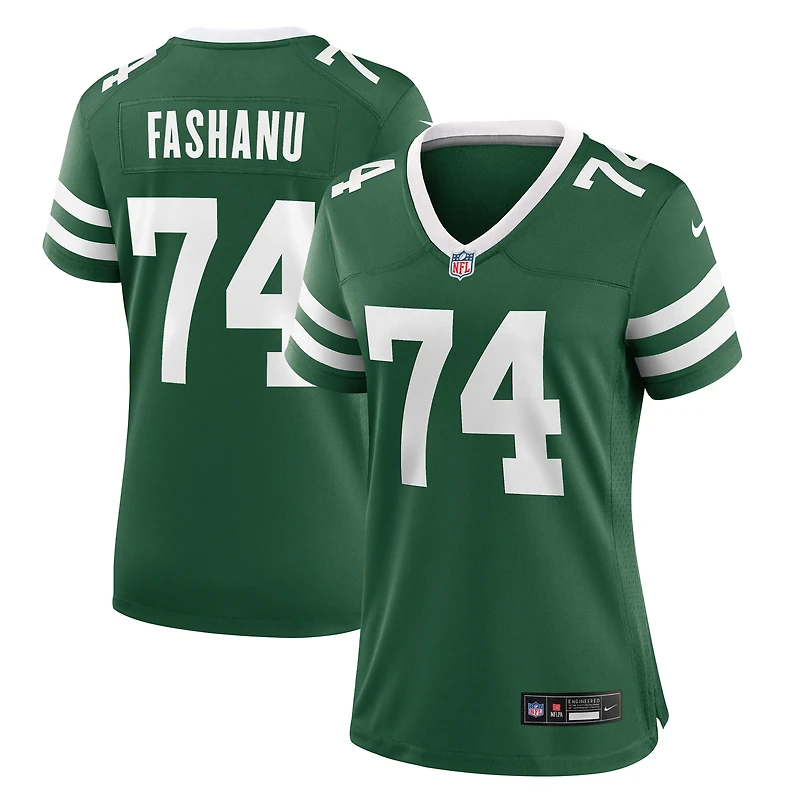 Maillot de match Nike Olu Fashanu Legacy Green des New York Jets pour femme