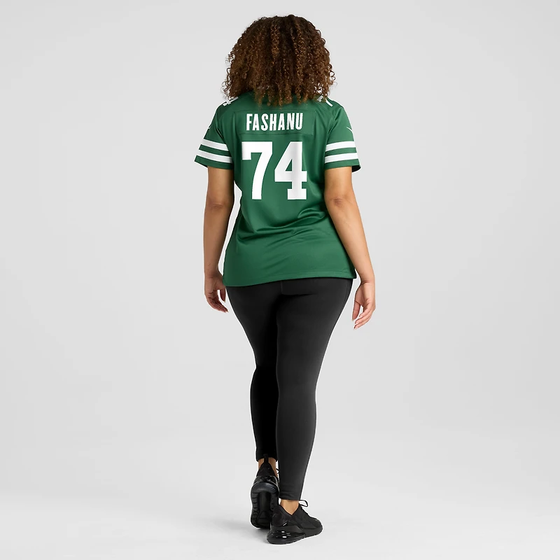 Maillot de match Nike Olu Fashanu Legacy Green des New York Jets pour femme