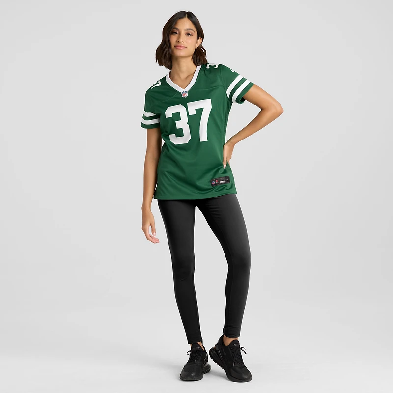 Maillot de match Nike Qwan'tez Stiggers Legacy Green des New York Jets pour femme