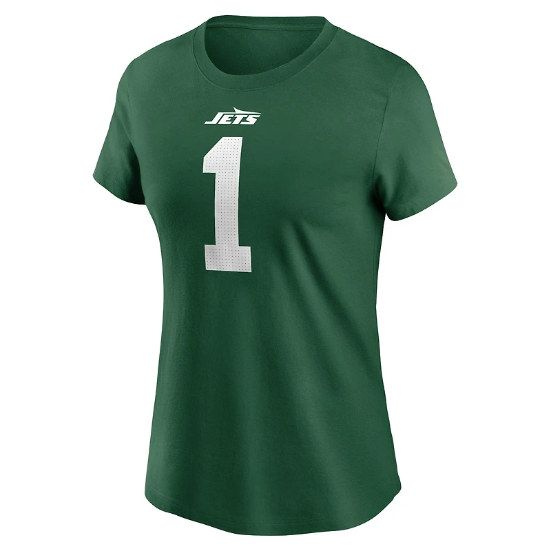 Women's Nike Sauce Gardner Green New York Jets Player Name & Number T-Shirt