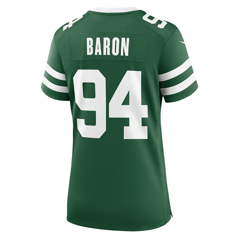 Maillot Nike Tyler Baron Legacy Green pour femme des New York Jets