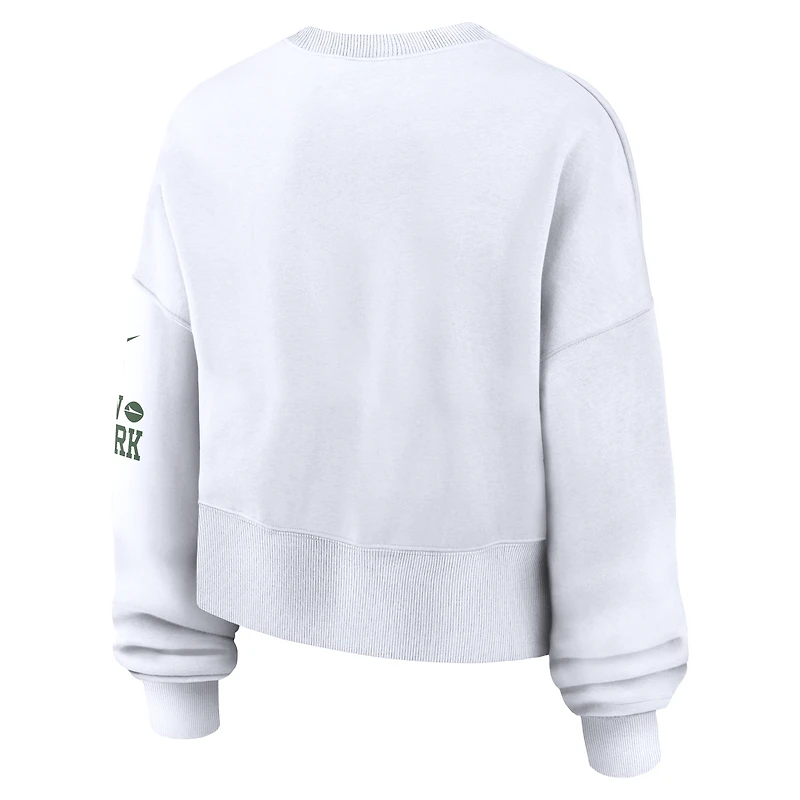 Women's Nike White New York Jets Oversized Pullover Sweatshirt
