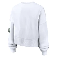 Women's Nike White New York Jets Oversized Pullover Sweatshirt