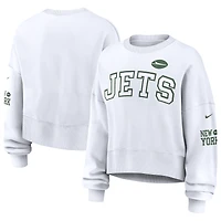 Women's Nike White New York Jets Oversized Pullover Sweatshirt