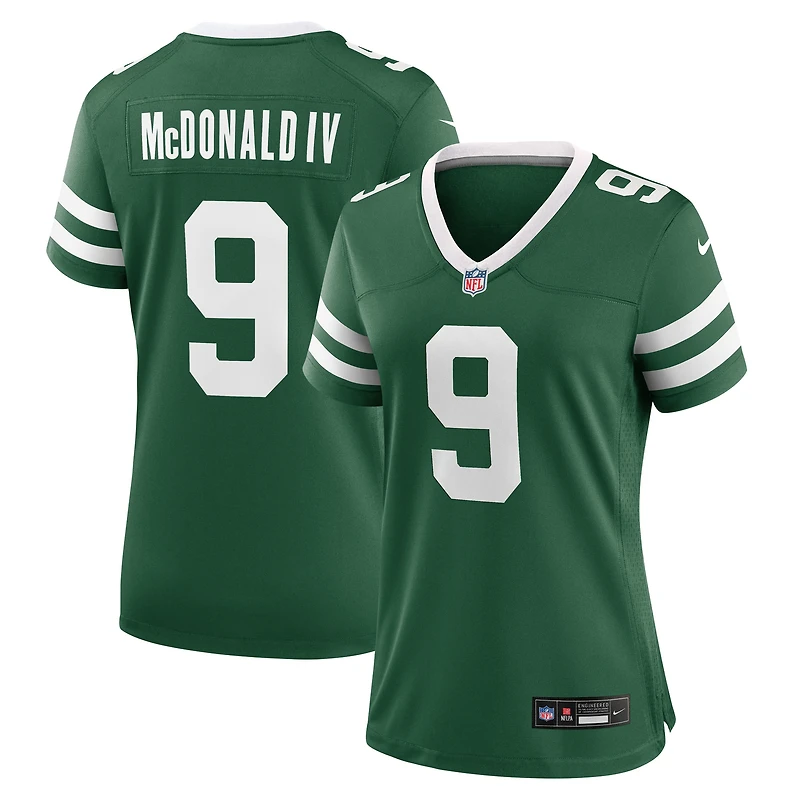 Maillot Nike Will McDonald IV Legacy Green pour femme des New York Jets