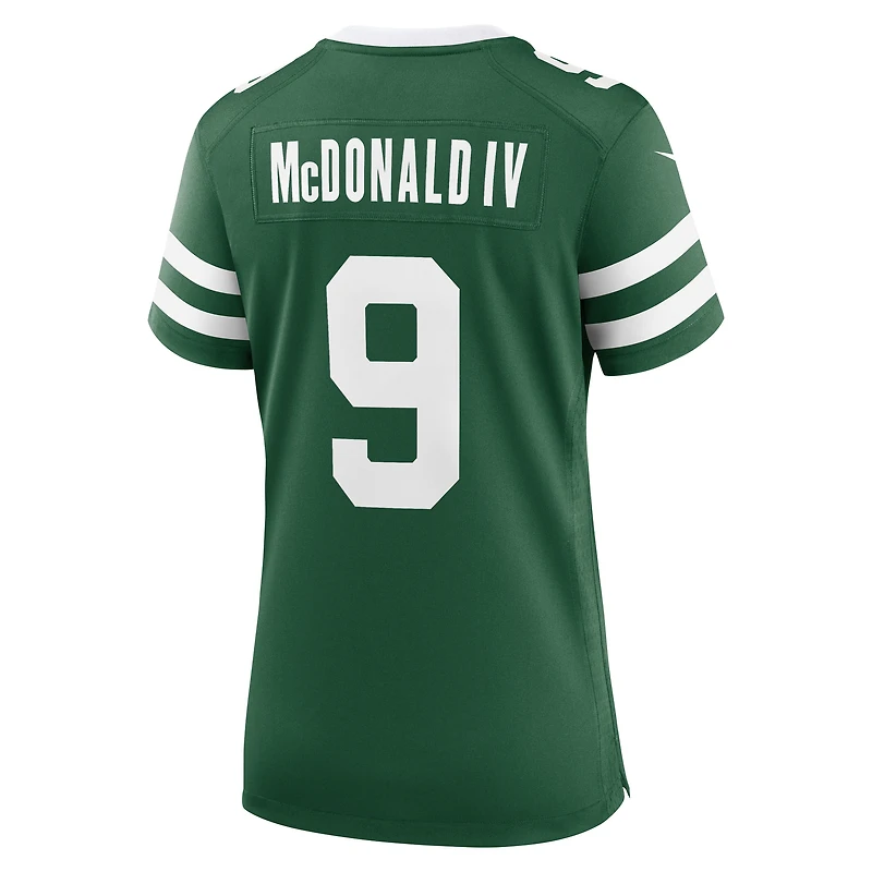 Maillot Nike Will McDonald IV Legacy Green pour femme des New York Jets