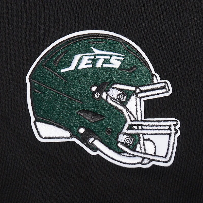 Sweat à capuche court imprimé bijou Pro Standard pour femme, noir, New York Jets