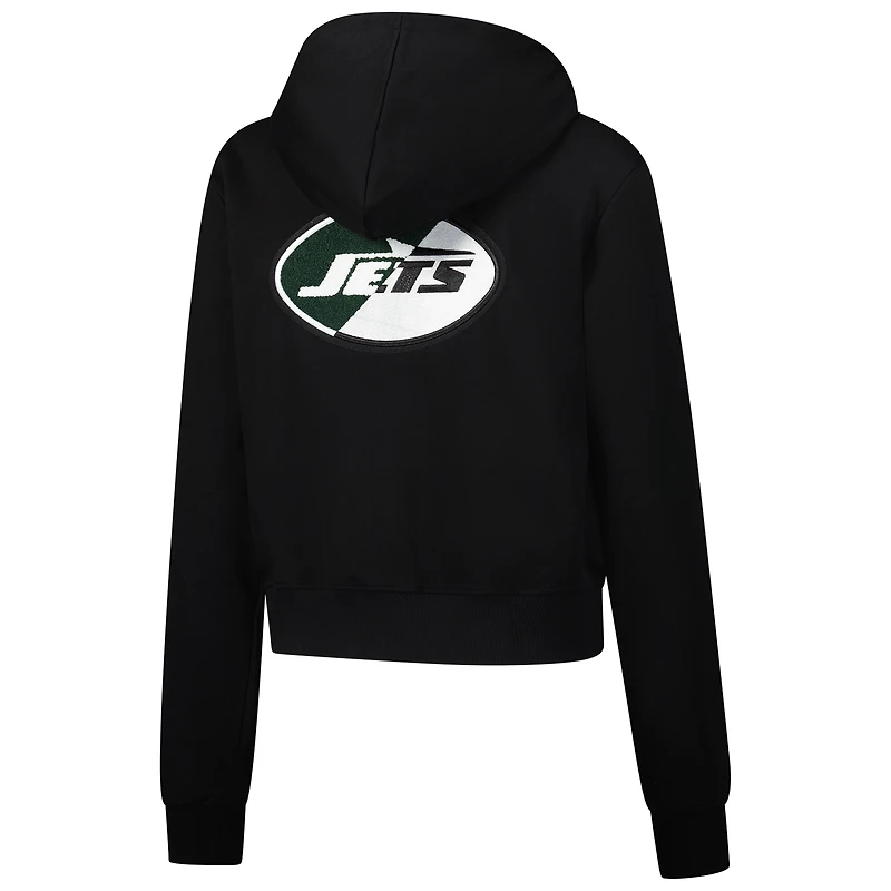 Sweat à capuche zippé avec logo fendu Pro Standard pour femme, noir