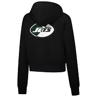 Sweat à capuche zippé avec logo fendu Pro Standard pour femme, noir