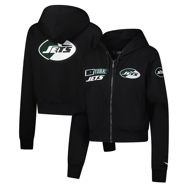 Sweat à capuche zippé avec logo fendu Pro Standard pour femme, noir