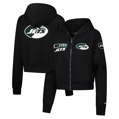 Sweat à capuche zippé avec logo fendu Pro Standard pour femme, noir