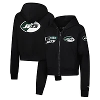 Sweat à capuche zippé avec logo fendu Pro Standard pour femme, noir