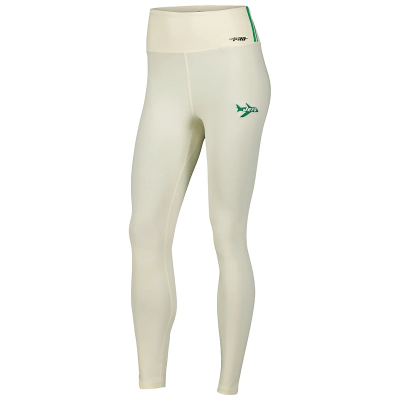 Women's Pro Standard Cream New York Jets  Retro Classic Tri-Blend Jersey Leggings