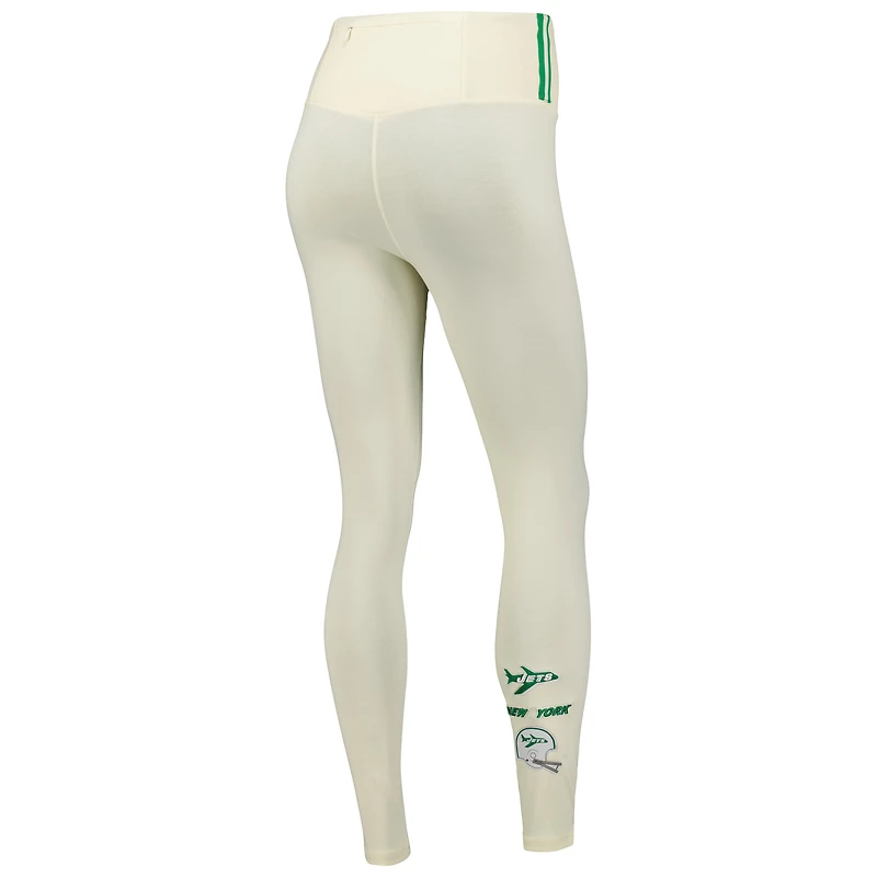 Women's Pro Standard Cream New York Jets  Retro Classic Tri-Blend Jersey Leggings