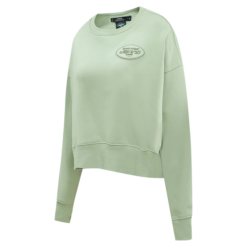Women's Pro Standard  Light Green New York Jets Neutral Pullover Sweatshirt