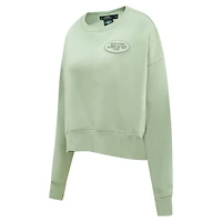 Women's Pro Standard  Light Green New York Jets Neutral Pullover Sweatshirt