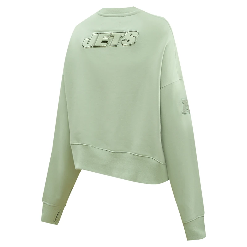 Women's Pro Standard  Light Green New York Jets Neutral Pullover Sweatshirt