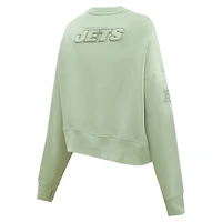 Women's Pro Standard  Light Green New York Jets Neutral Pullover Sweatshirt