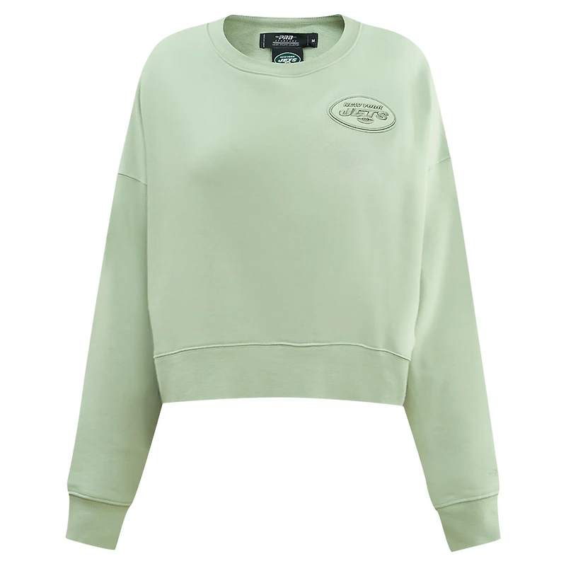Women's Pro Standard  Light Green New York Jets Neutral Pullover Sweatshirt