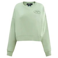 Women's Pro Standard  Light Green New York Jets Neutral Pullover Sweatshirt