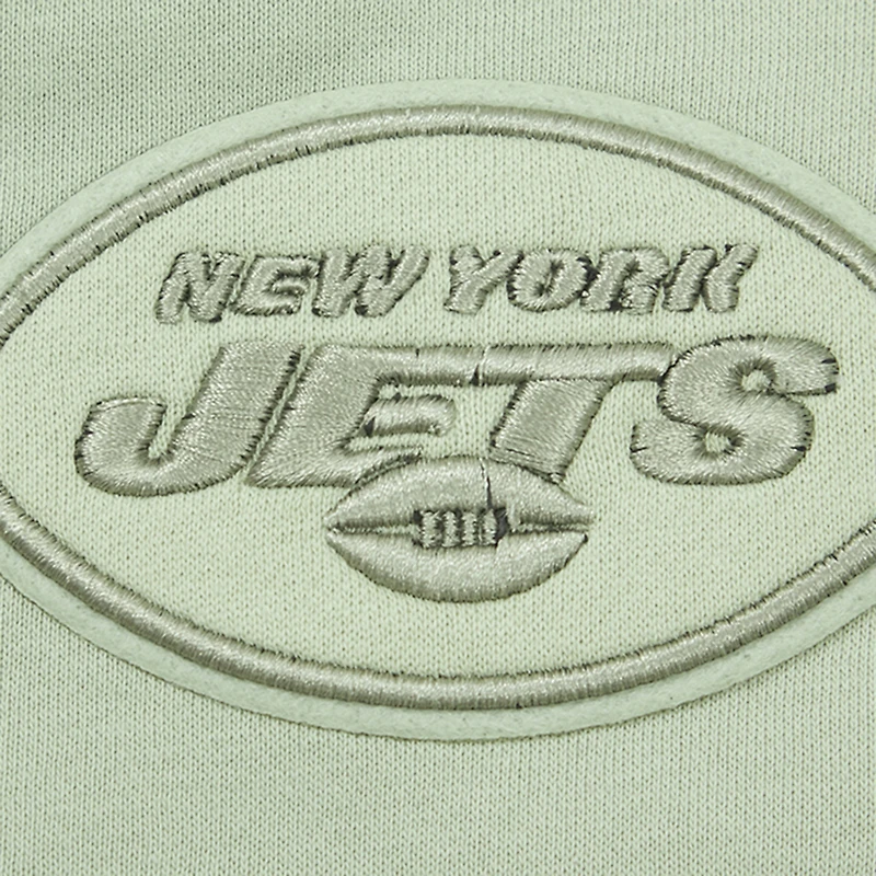 Women's Pro Standard  Light Green New York Jets Oversized Cropped Neutral Pullover Sweatshirt