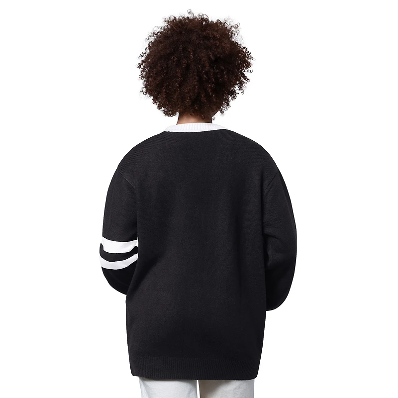 Women's Starter  Black New York Jets Back Shot Button-Up Cardigan