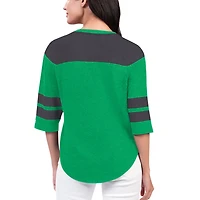 Women's Starter Green New York Jets Fullback Tri-Blend 3/4-Sleeve T-Shirt
