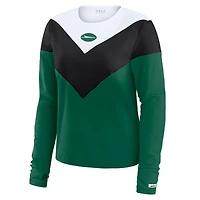 Women's WEAR by Erin Andrews Green/Black New York Jets Plus Chevron Tri-Blend Long Sleeve T-Shirt