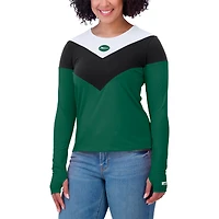 Women's WEAR by Erin Andrews Green/Black New York Jets Plus Chevron Tri-Blend Long Sleeve T-Shirt