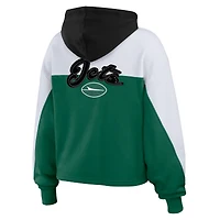 Sweat à capuche zippé blocs de couleurs vert/blanc des New York Jets pour femme WEAR by Erin Andrews