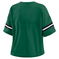 T-shirt court à col en V et blocs de couleurs vert New York Jets pour femme WEAR by Erin Andrews