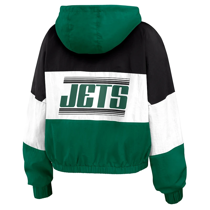 Veste coupe-vent entièrement zippée à blocs de couleurs verte New York Jets WEAR by Erin Andrews pour femme