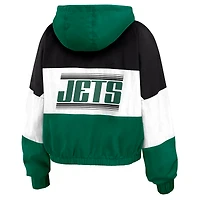 Veste coupe-vent entièrement zippée à blocs de couleurs verte New York Jets WEAR by Erin Andrews pour femme