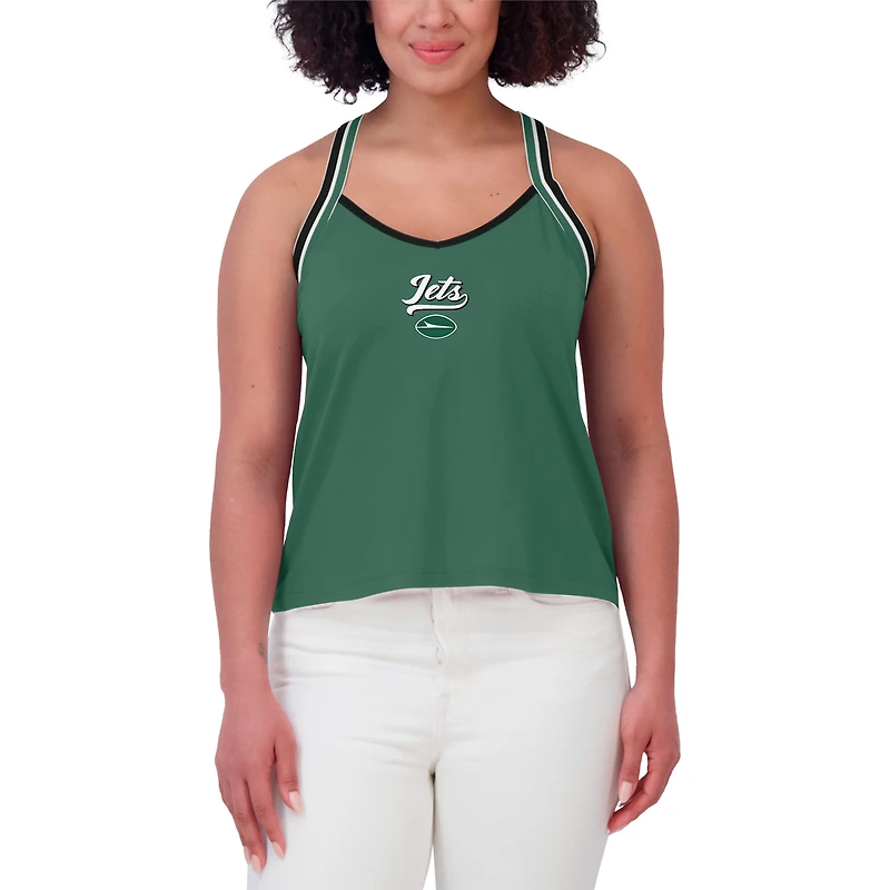 Débardeur tri-blend à bretelles croisées vert New York Jets pour femme WEAR by Erin Andrews