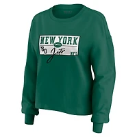 Ensemble de détente pour femme WEAR by Erin Andrews, t-shirt à manches longues et short en jersey rugby épais vert des New York Jets