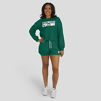 Ensemble de détente pour femme WEAR by Erin Andrews, t-shirt à manches longues et short en jersey rugby épais vert des New York Jets