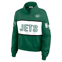 Women's WEAR by Erin Andrews Green New York Jets Quarter-Zip Jacket